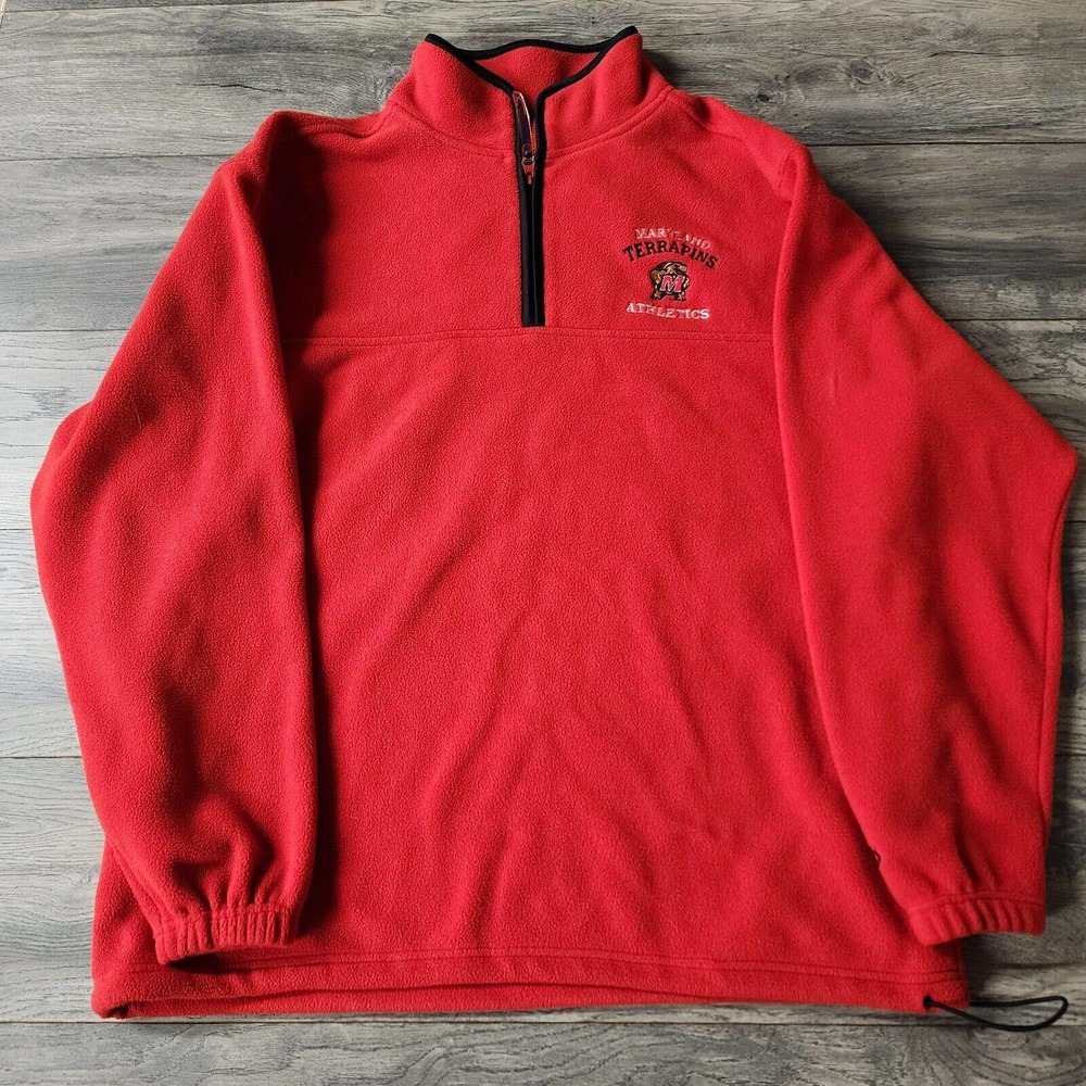 Vintage 90’s Embroidered Maryland Terrapins Pullover 1/4 Zip Sweatshirt Sz XL